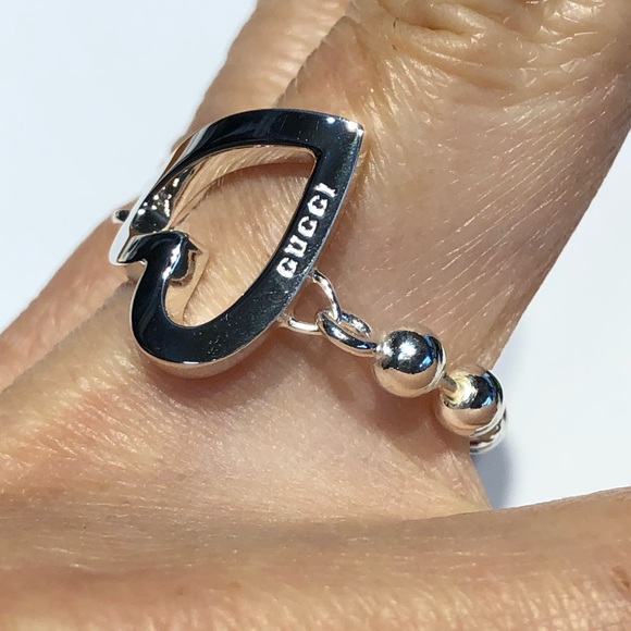 GUCCI Sterling Silver Toggle Heart Ring - Picture 4 of 8